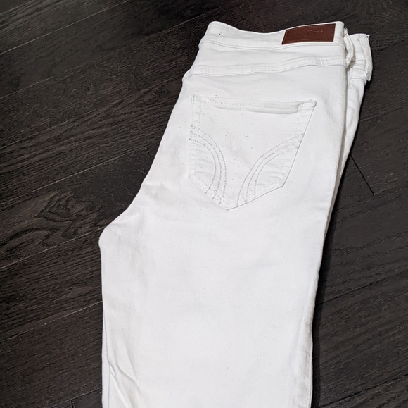 Hollister White High-rise Distressed Skinny Crop Jeans 27 x 26 - Picture 2 of 7